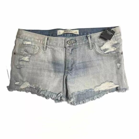 Abercrombie & Fitch Womens Size 28 Boyfriend Shorts Denim Blue Regular Cott - Picture 1 of 6